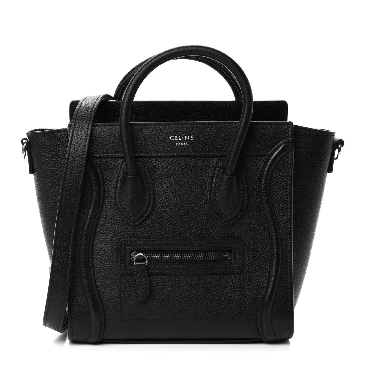 Drummed Calfskin Nano Luggage Black