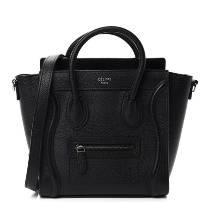 Celine Drummed Calfskin Nano Luggage Black 1 of 16