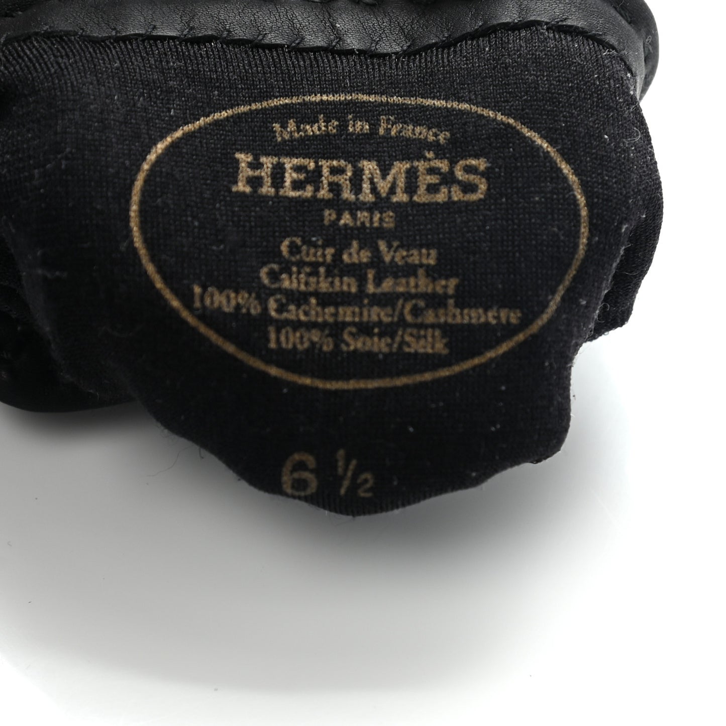 Cashmere Calfskin Helsinki Gloves 6.5 Black