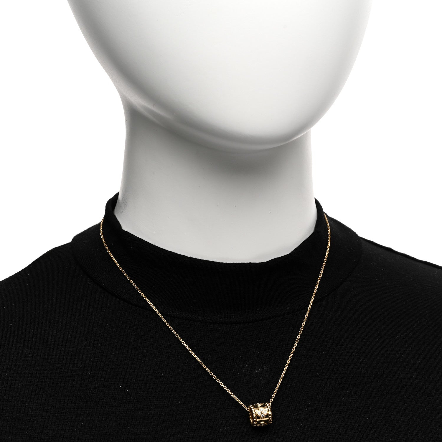 Van Cleef & Arpels VAN CLEEF & ARPELS 18K Yellow Gold Diamond Small Perlee Clovers Pendant Necklace 2 of 5