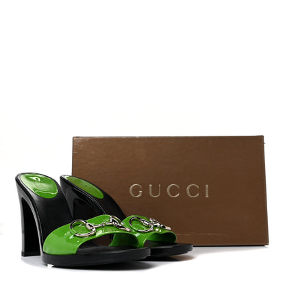 Gucci Patent Lambskin Horsebit High Heel Sandals 8 Spring 11 of 11