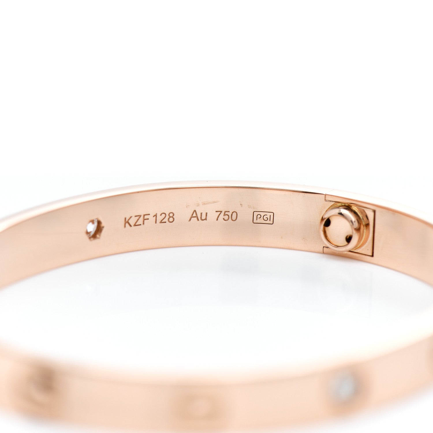 Cartier 18K Pink Gold 4 Diamond LOVE Bracelet 16 4 of 5