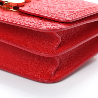 Burberry Grainy Calfskin Monogram Embossed Small TB Chain Bag Bright Red 9 of 9