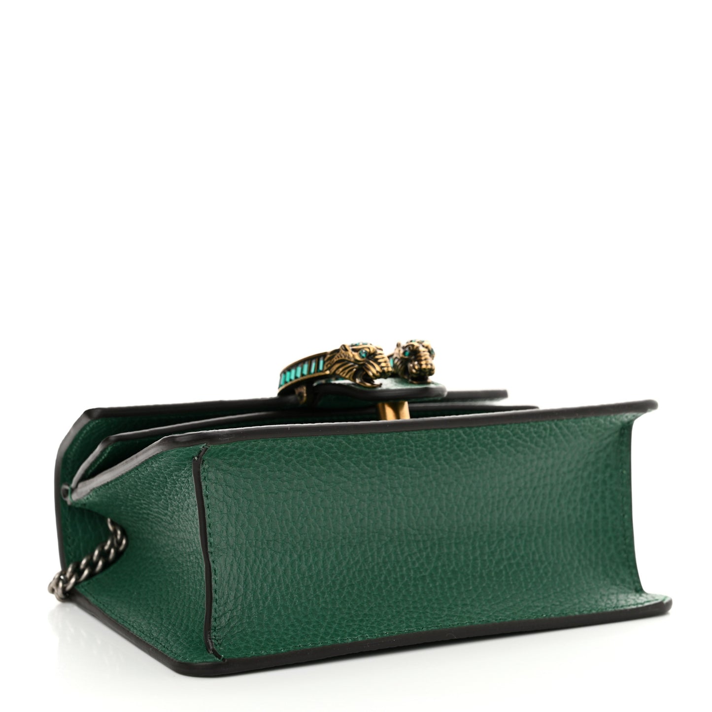 Dollar Calfskin Crystal Mini Dionysus Top Handle Bag Emerald