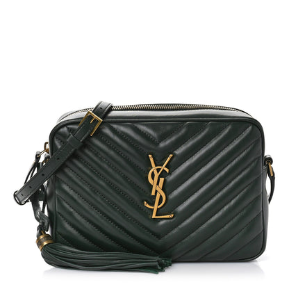 Saint Laurent Calfskin Matelasse Monogram Lou Camera Bag Vert Fonce 1 of 8