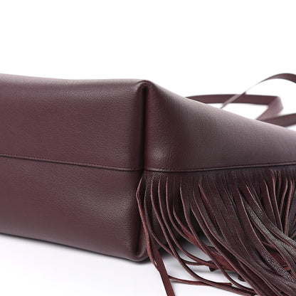 Saint Laurent Calfskin Large Fringe Shopping Tote Amaranto 9 of 11