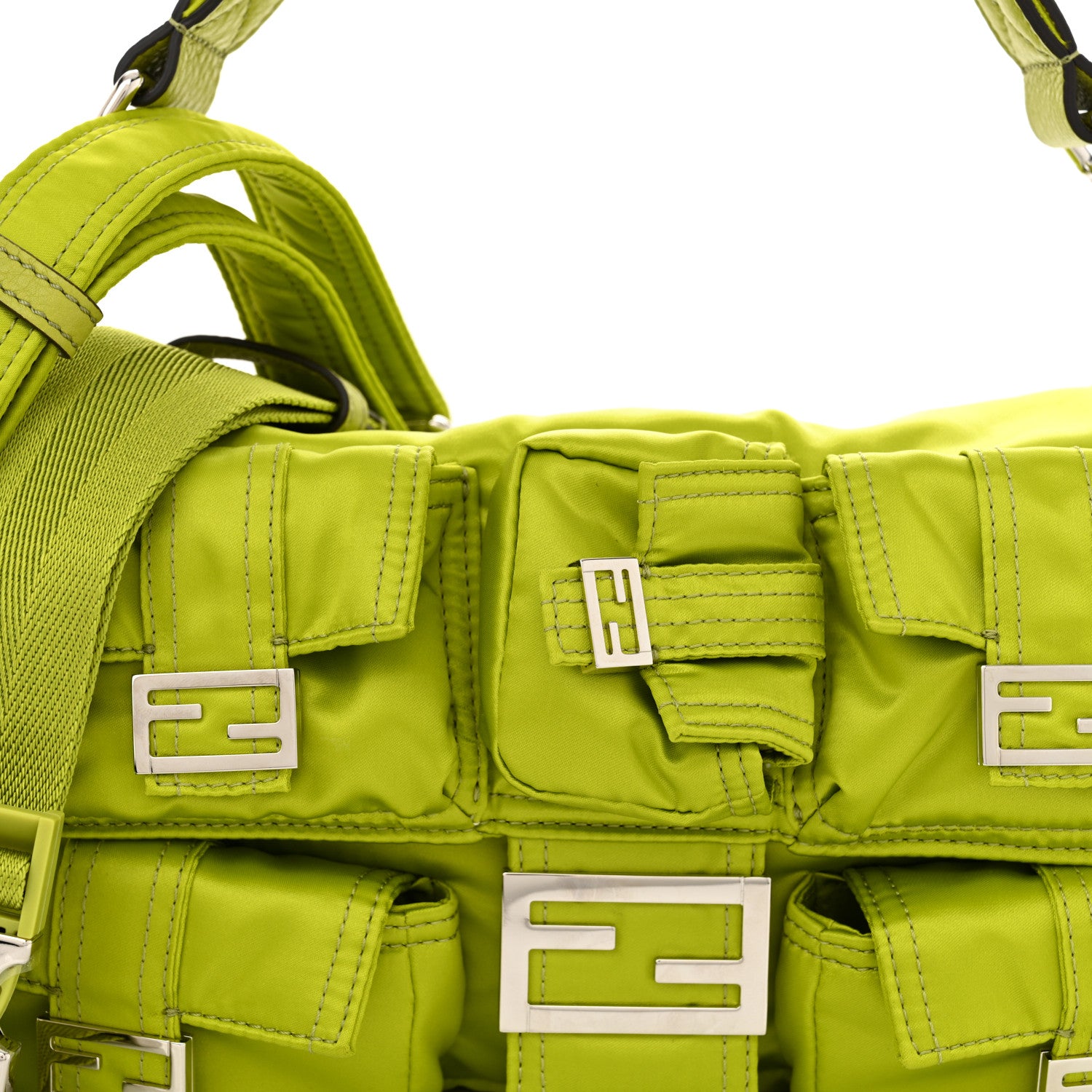 Fendi Econyl Cuoio Romano Multipocket Baguette Wasabi 7 of 10