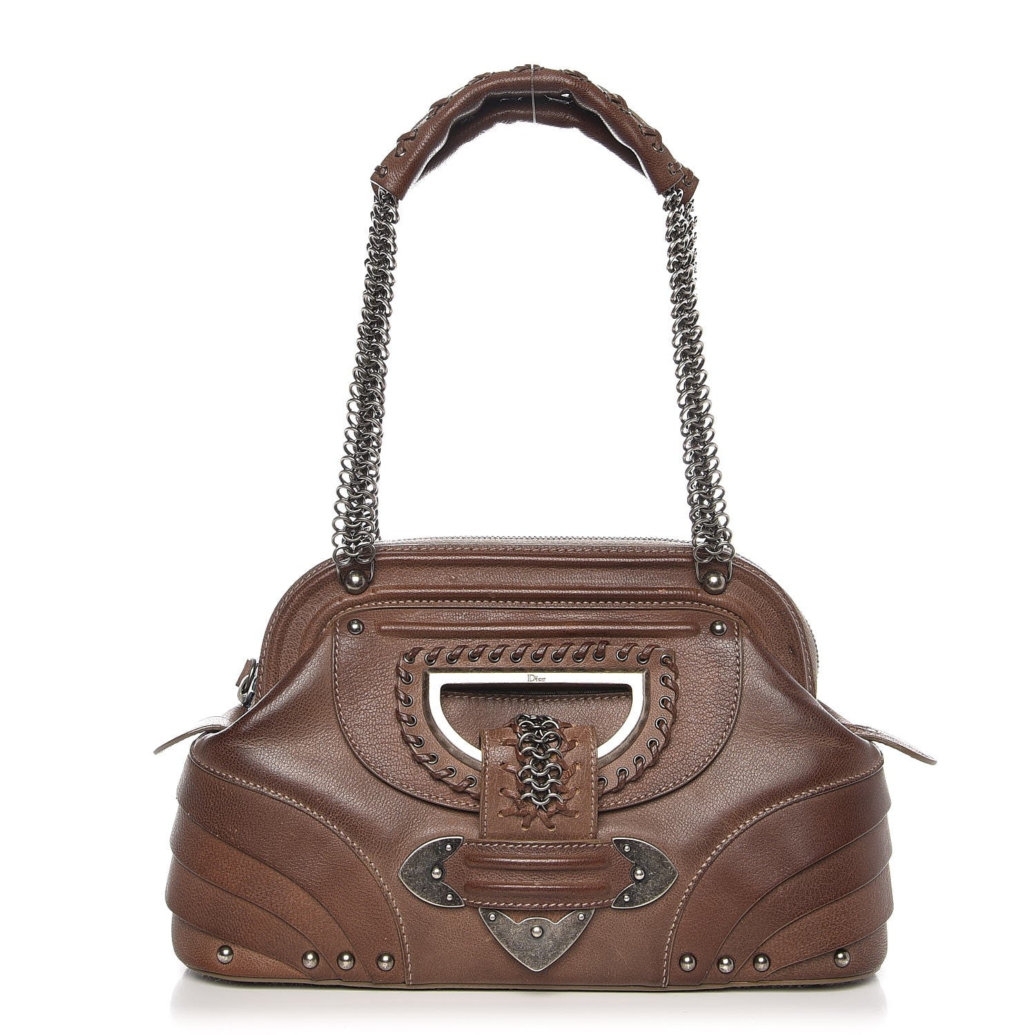 Christian Dior Goatskin Small Jeanne Frame Bag Brown 1 of 7