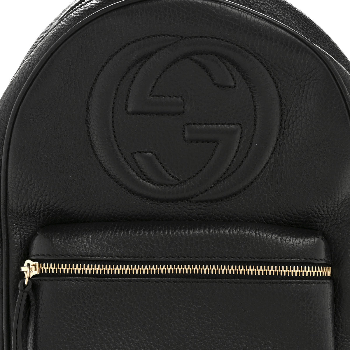 Gucci Pebbled Calfskin Soho Chain Backpack Black 1791348 
