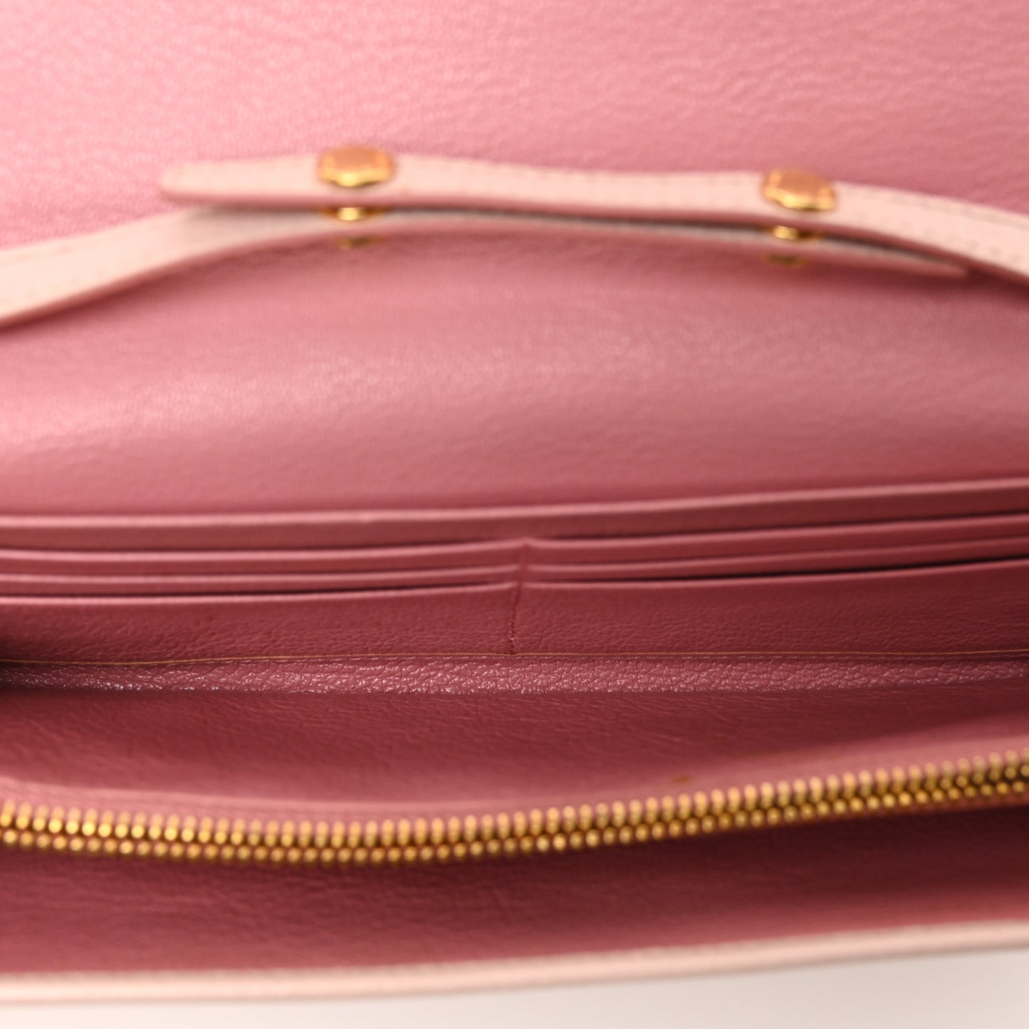 Goatskin Madras Bi-Color Wallet On Chain Rosa Gemma