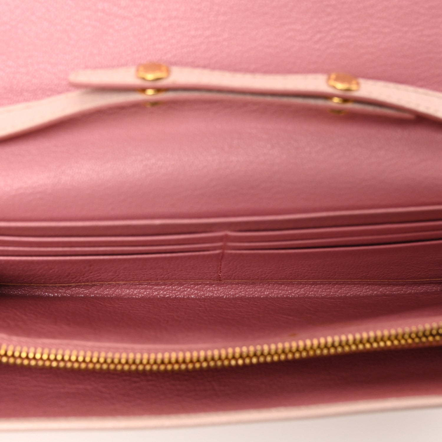 Miu Miu Goatskin Madras Bi-Color Wallet On Chain Rosa Gemma 5 of 7