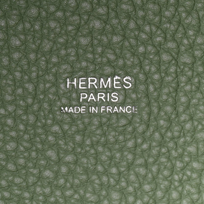 Hermes Taurillon Maurice Picotin Lock 18 PM Vert Criquet 6 of 9
