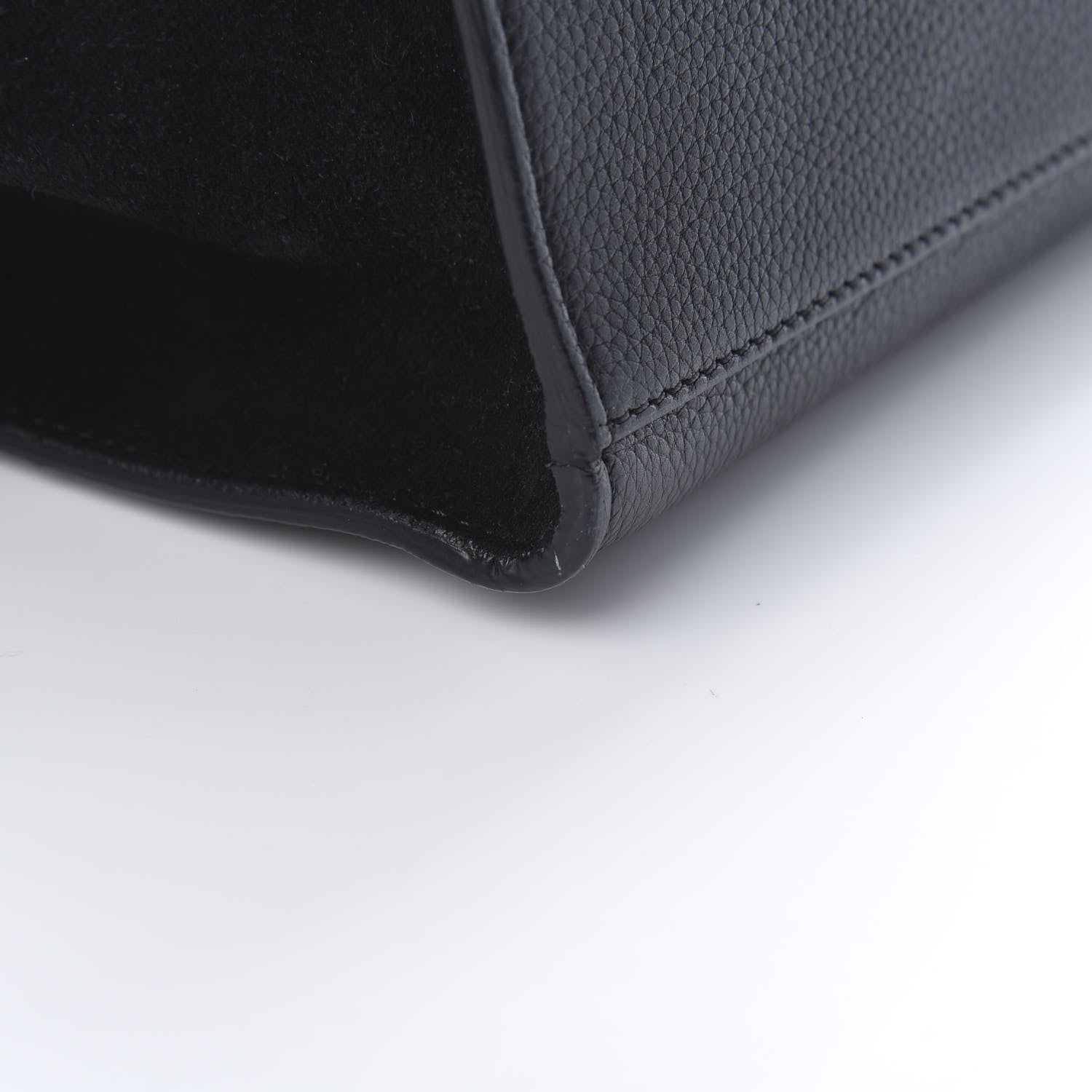 Celine Drummed Calfskin Suede Large Trapeze Black 11 of 14