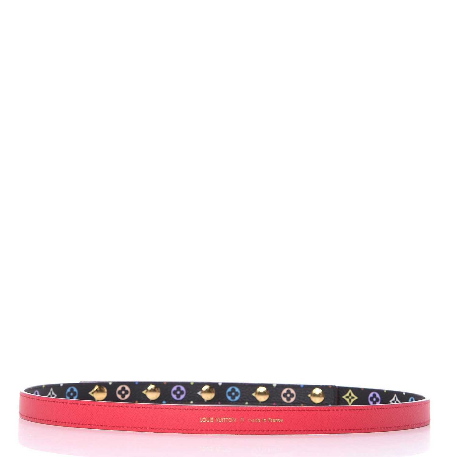 Louis Vuitton Monogram Multicolor Reversible Snap Belt 75 30 Black Fuchsia 3 of 6