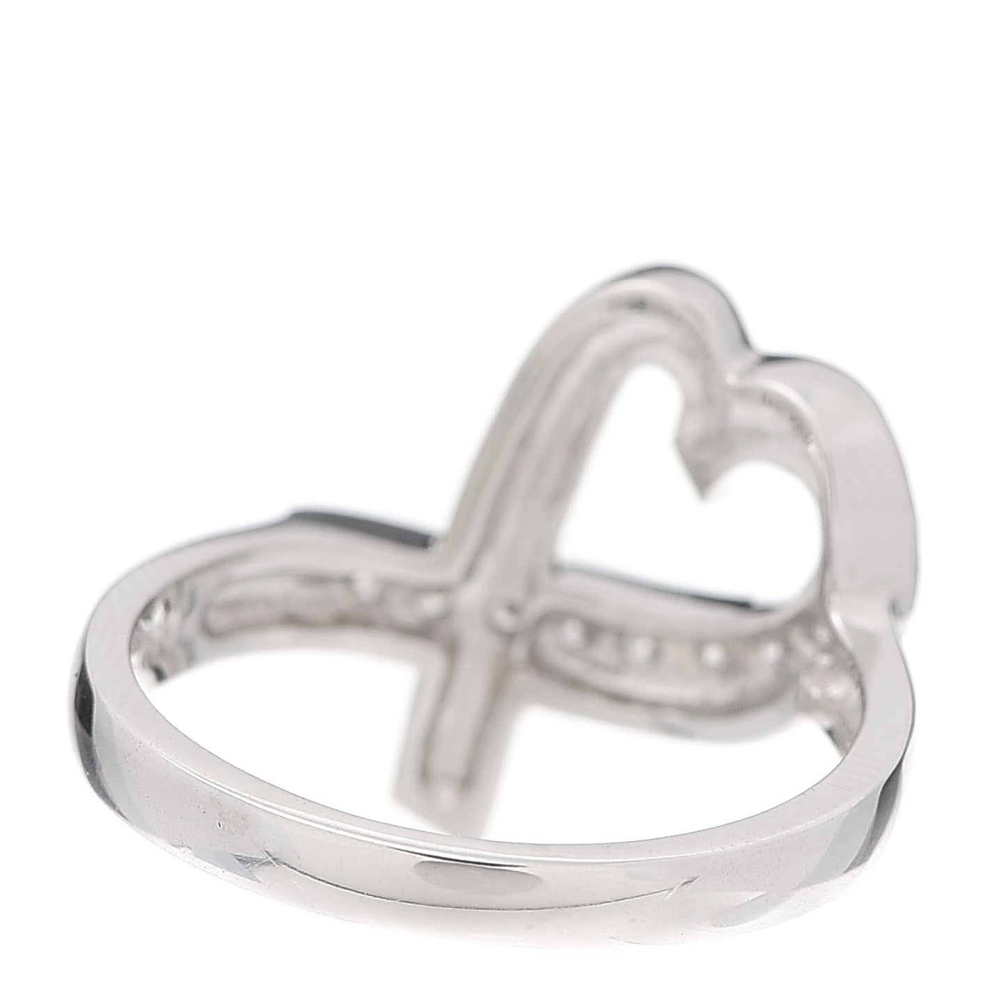 18K White Gold Diamond Paloma Picasso Loving Heart Ring 50 5.5