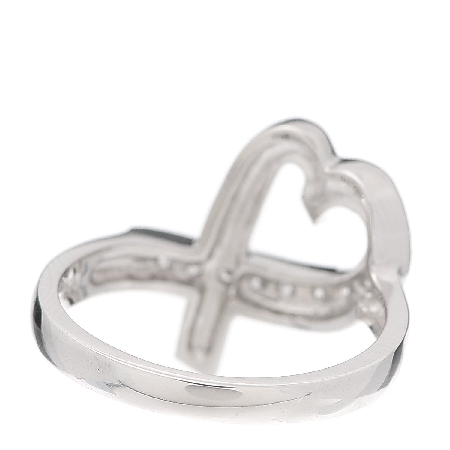Tiffany 18K White Gold Diamond Paloma Picasso Loving Heart Ring 50 5.5 3 of 6
