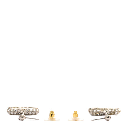 Chanel Baguette Crystal CC Drop Earrings Silver 3 of 4