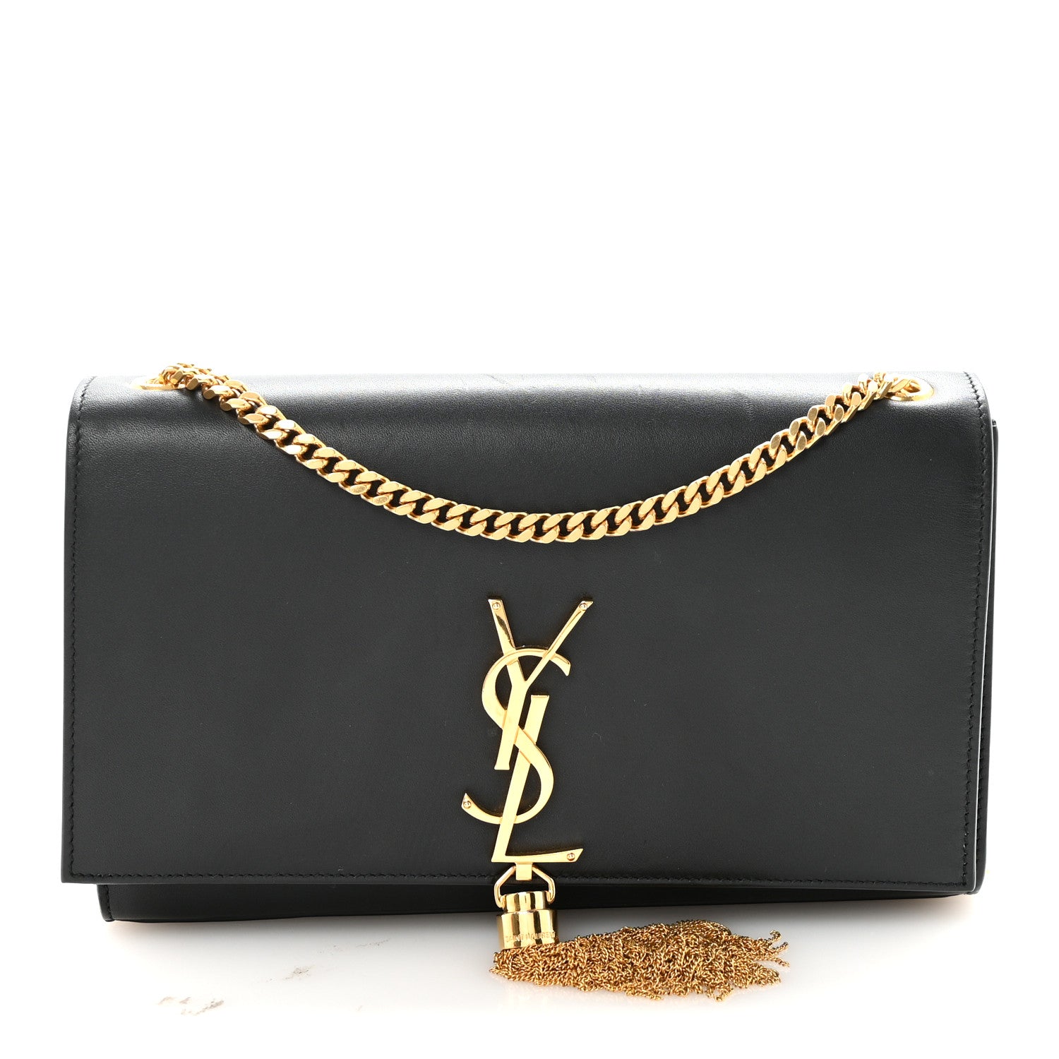 Saint Laurent Smooth Calfskin Medium Classic Monogram Kate Tassel Satchel Black 1 of 9