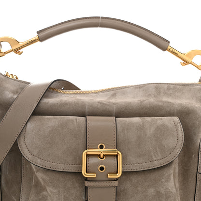 Chloe Suede Calfskin Medium Double Carry Camera Bag Motty Grey 8 of 11