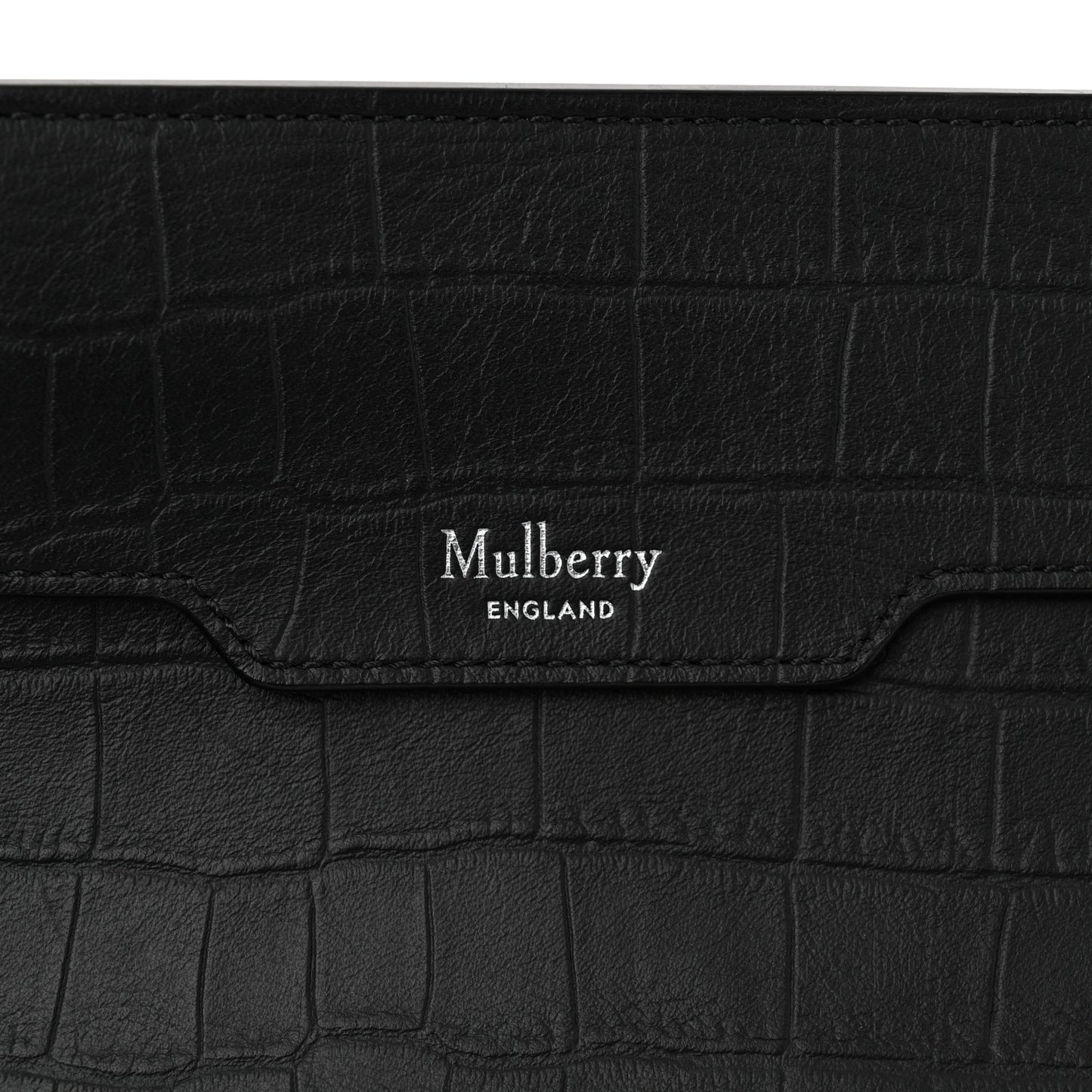 Crocodile Embossed Bayswater Tote Black