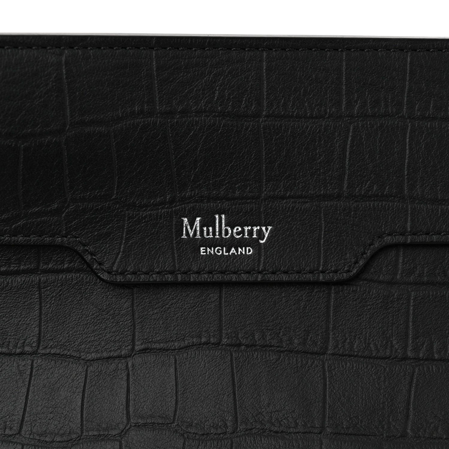 Mulberry Crocodile Embossed Bayswater Tote Black 7 of 10