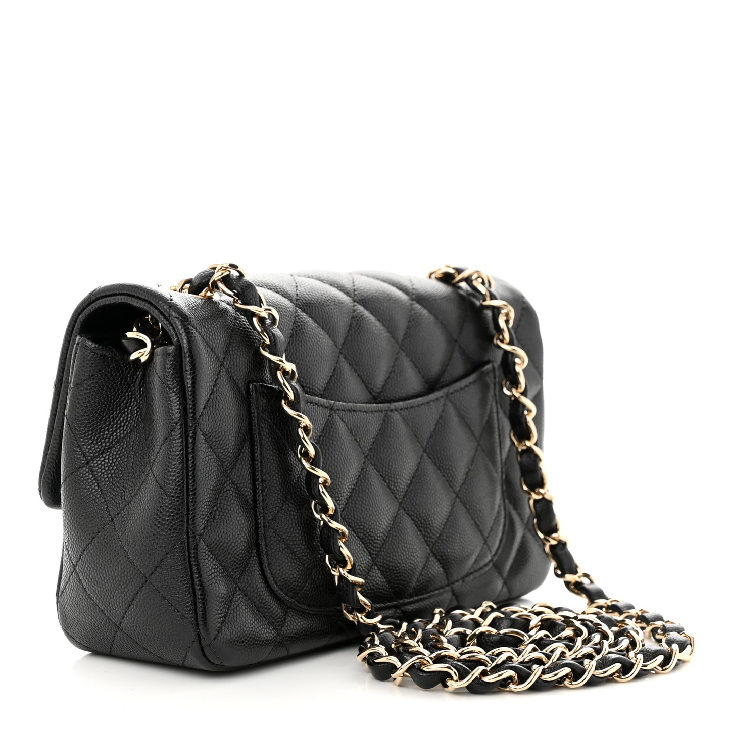 Caviar Quilted Mini Rectangular Flap Black