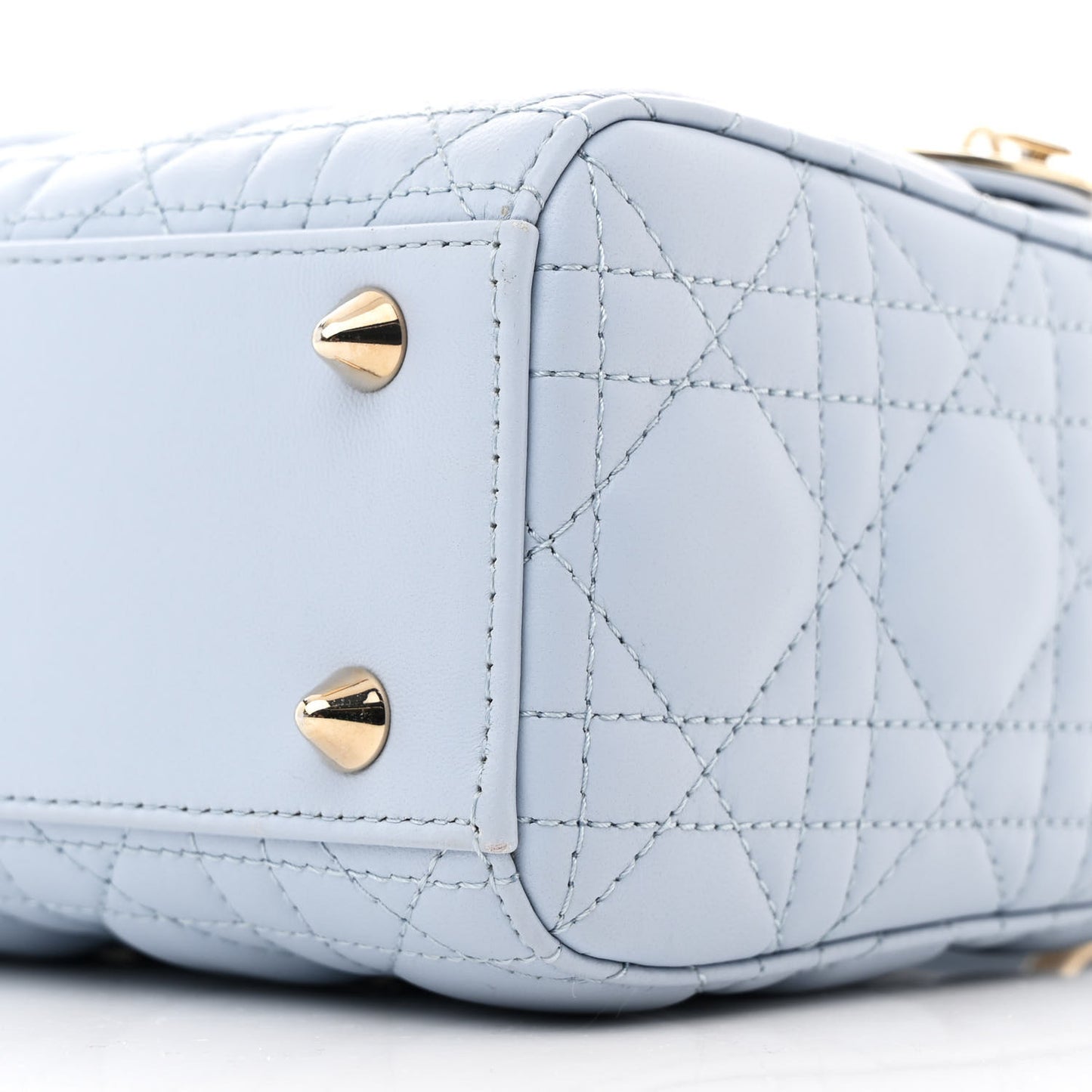 Lambskin Cannage Small Lady Dior Light Blue