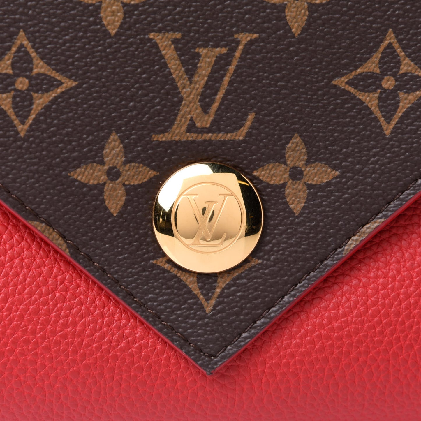 Grained Calfskin Monogram Double V Rubis