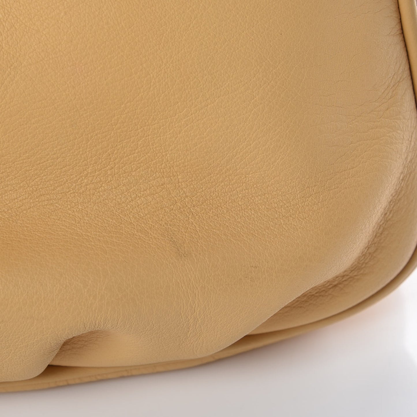 Vitello Flamingo Enamel Fendista Pouchette Crossbody Yellow