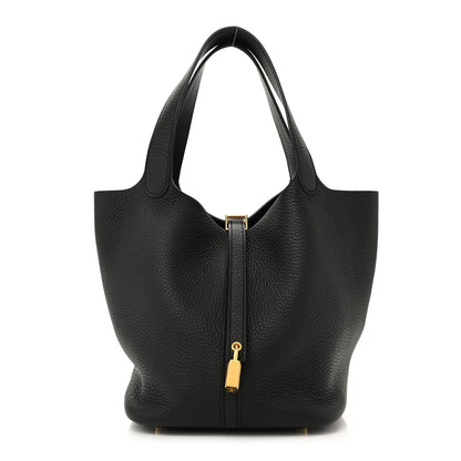Hermes Taurillon Clemence Picotin Lock 22 MM Black 2 of 15
