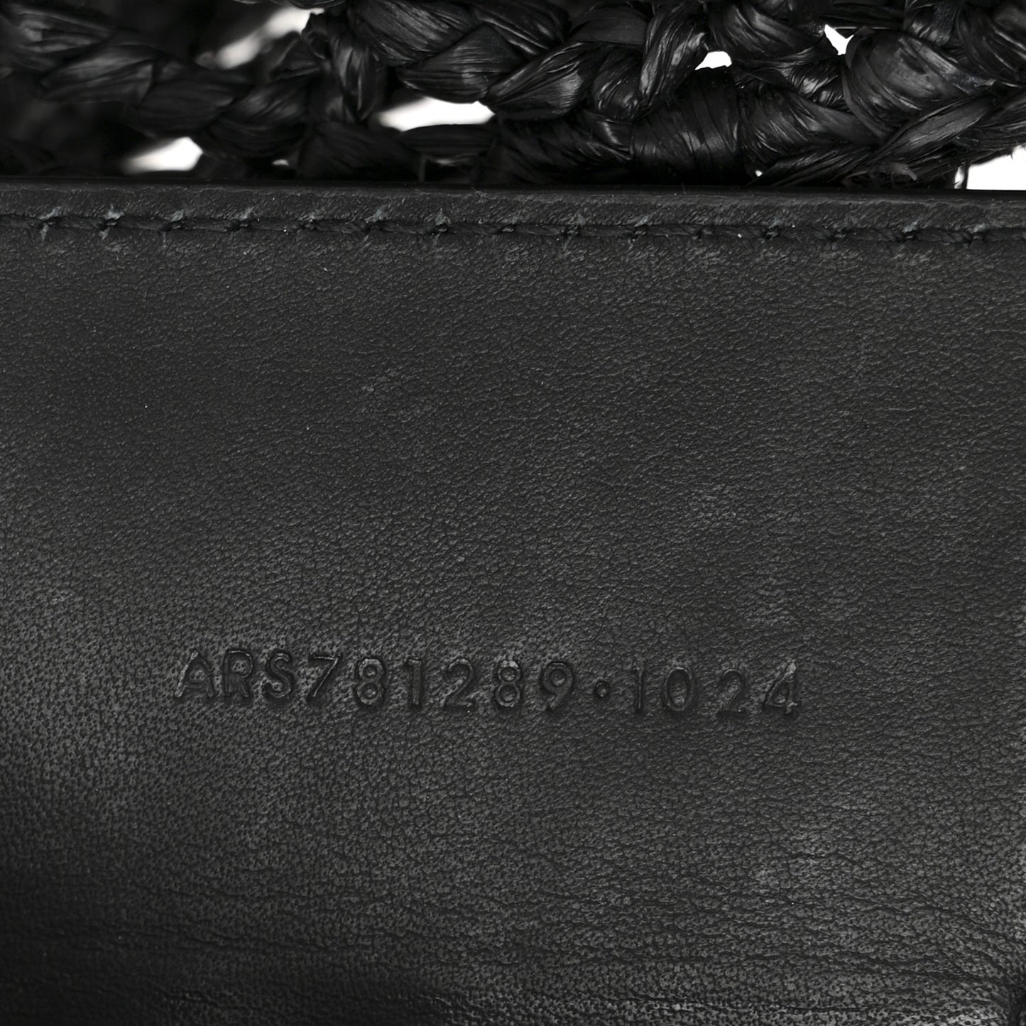 Raffia Calfskin Oxalis Shoulder Bag Black