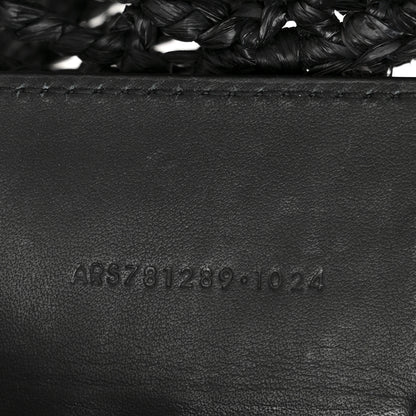 Saint Laurent Raffia Calfskin Oxalis Shoulder Bag Black 7 of 10
