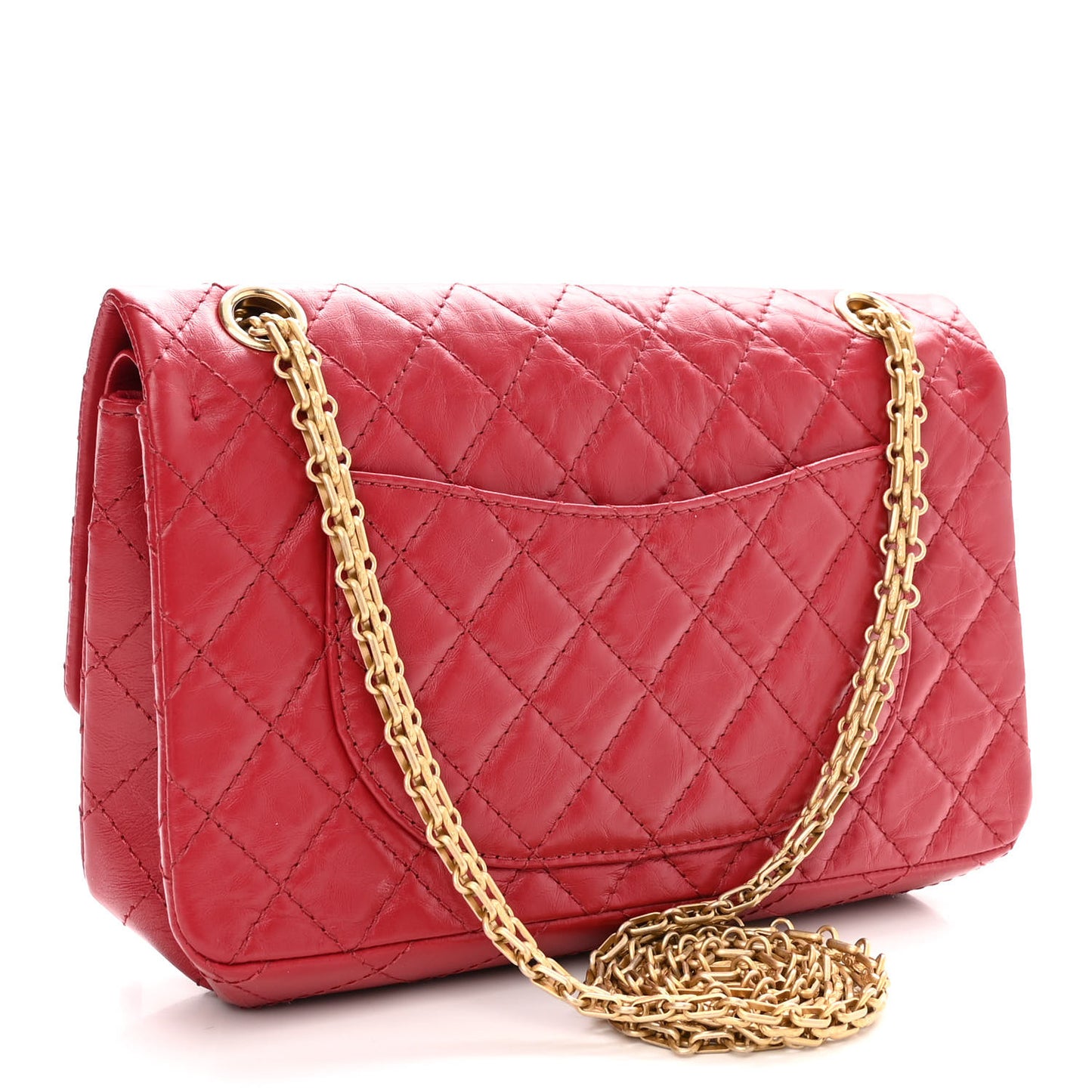 Aged Calfskin Quilted 2.55 Reissue 225 Flap Red