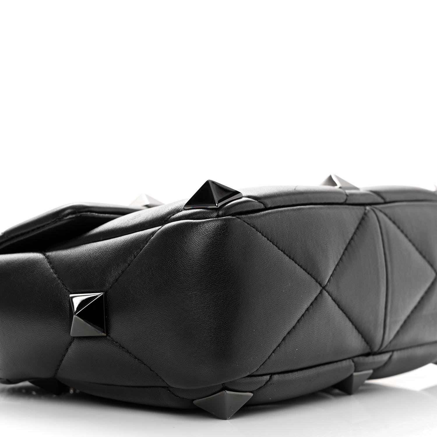 Valentino Garavani Nappa Monochrome Medium Roman Stud Shoulder Bag Black 8 of 19