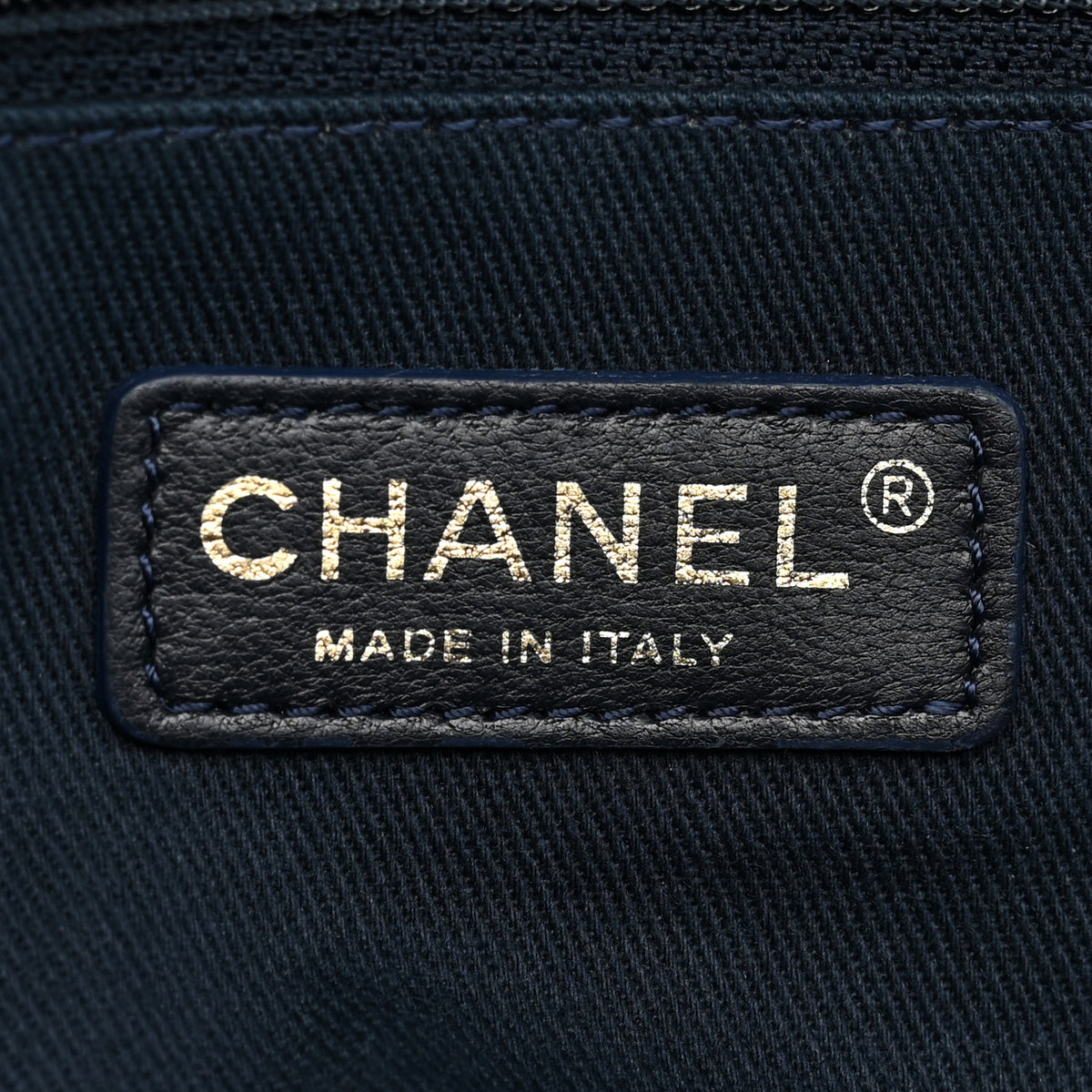 Calfskin Surpique Chevron Medium Flap Navy