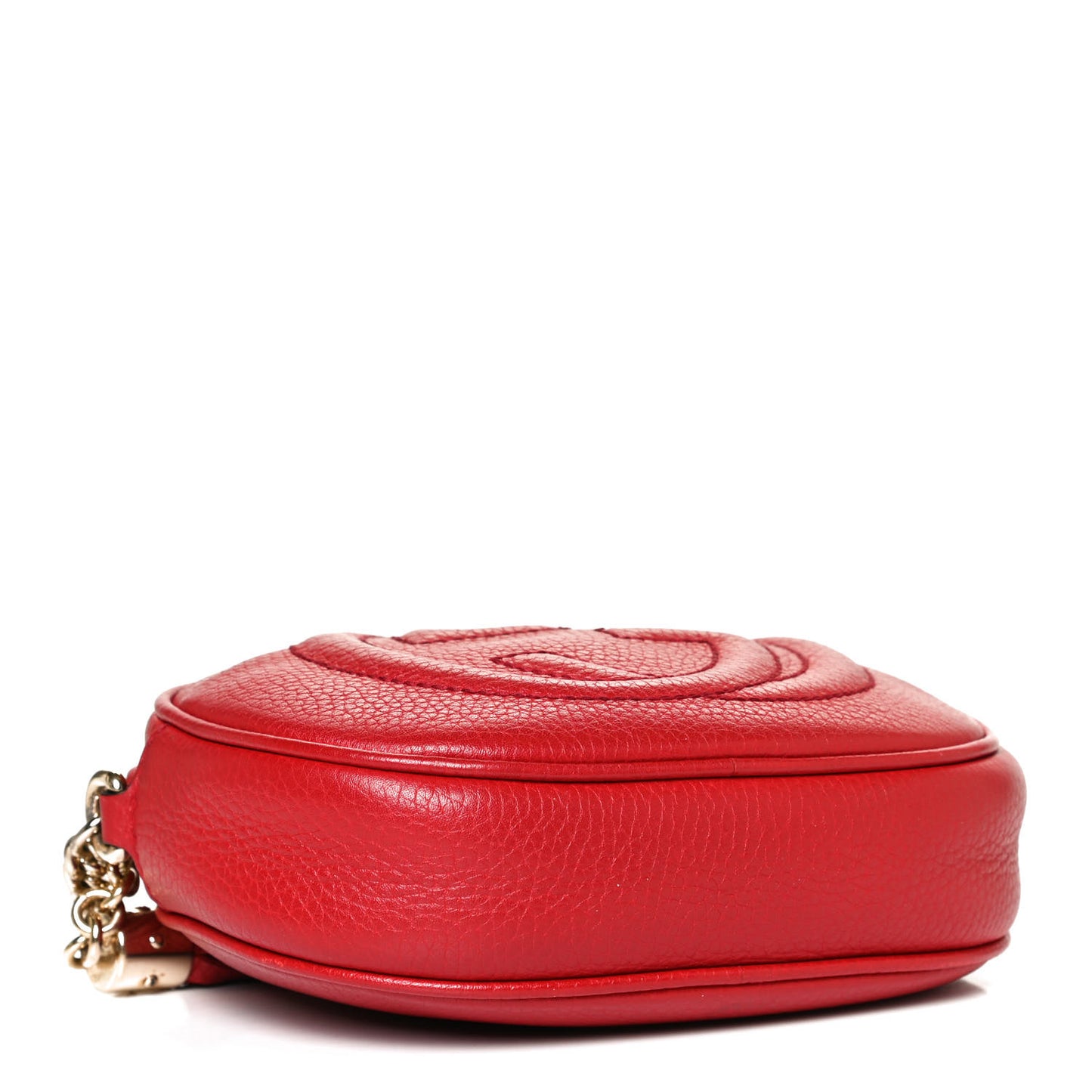 Pebbled Calfskin Mini Soho Chain Bag Tabasco Red