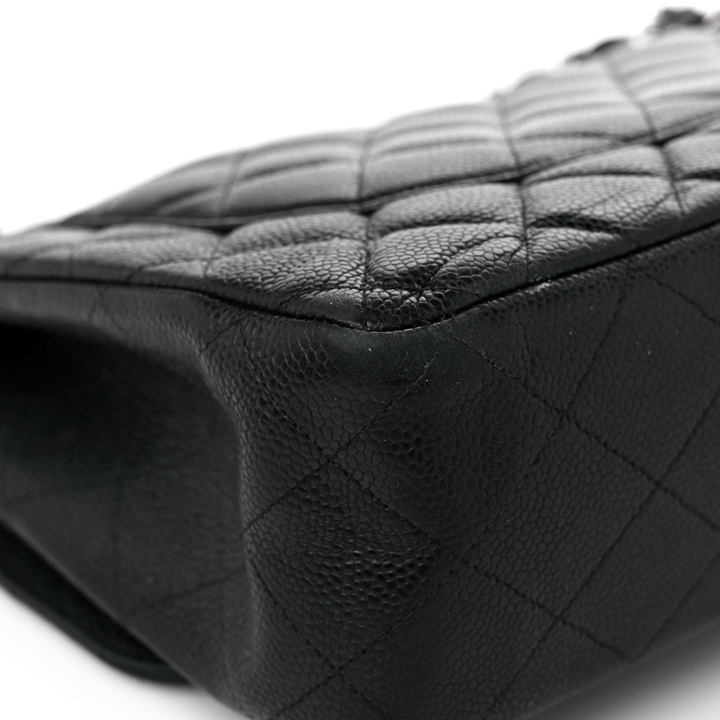 Caviar Quilted Jumbo Double Flap Black