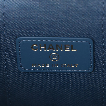 Chanel Denim Quilted Mini Pearl Crush Vanity Case With Chain 6 of 11