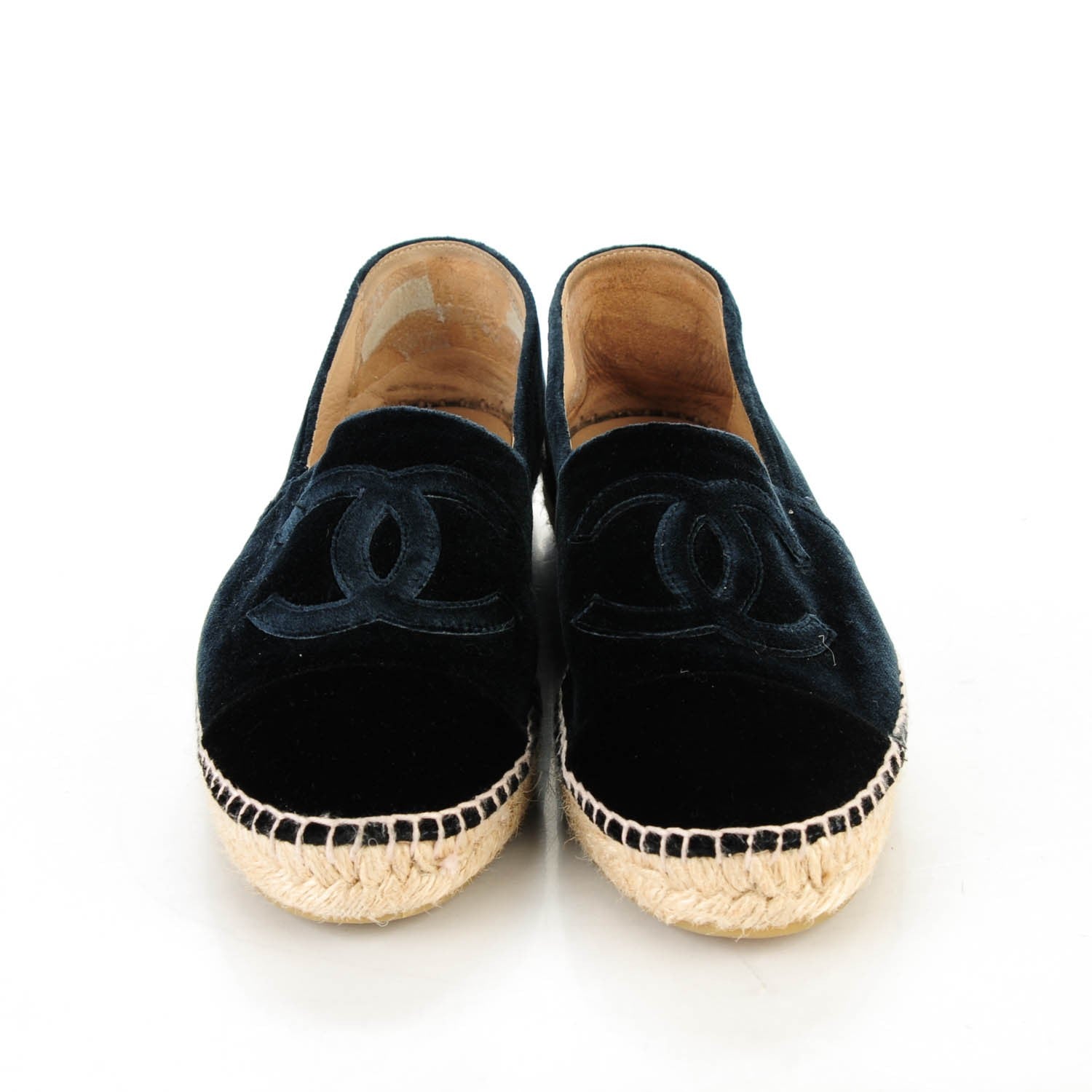 Chanel Velvet CC Espadrilles 40 Navy Black 3 of 10