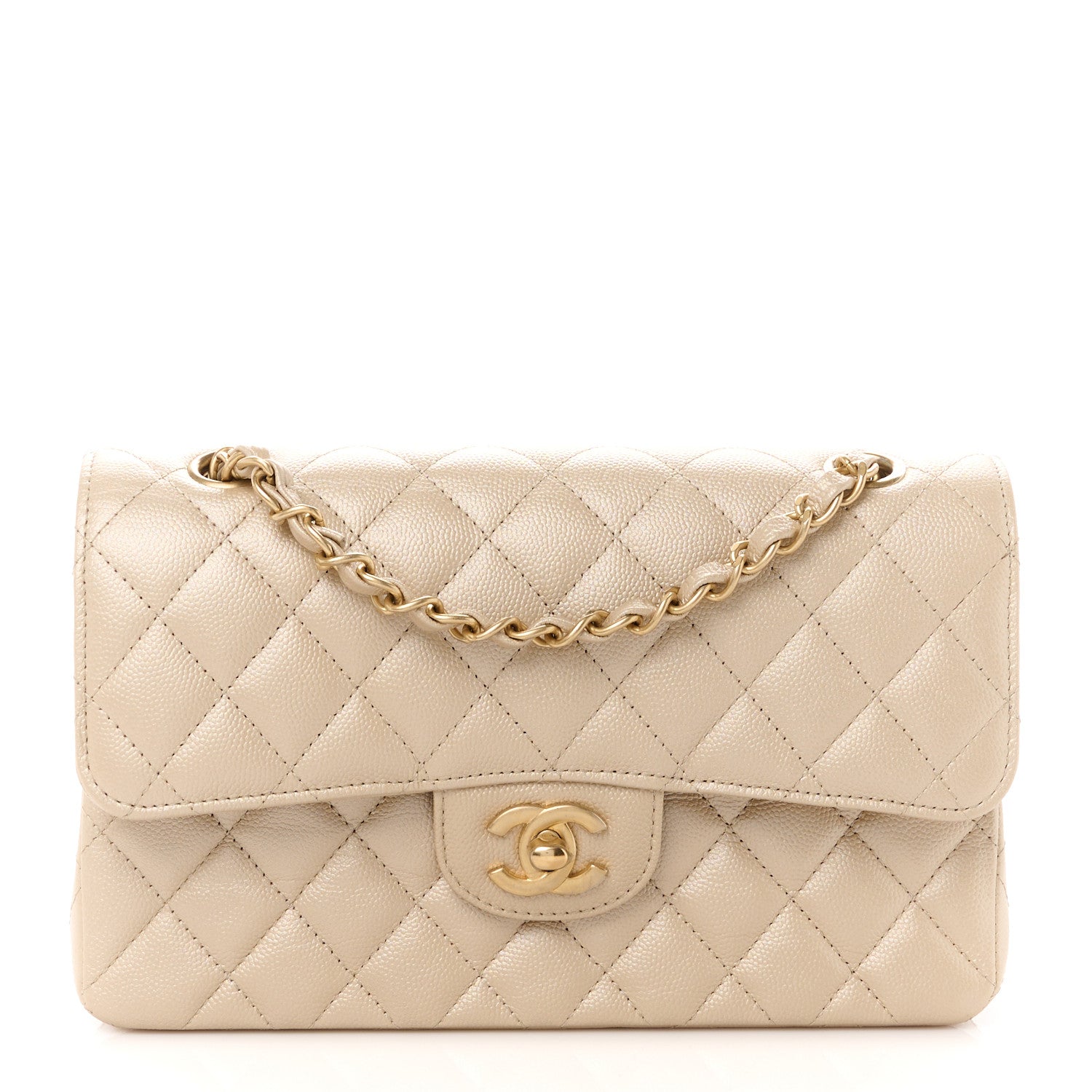 Chanel Metallic Caviar Quilted Small Double Flap Gold 1 of 12