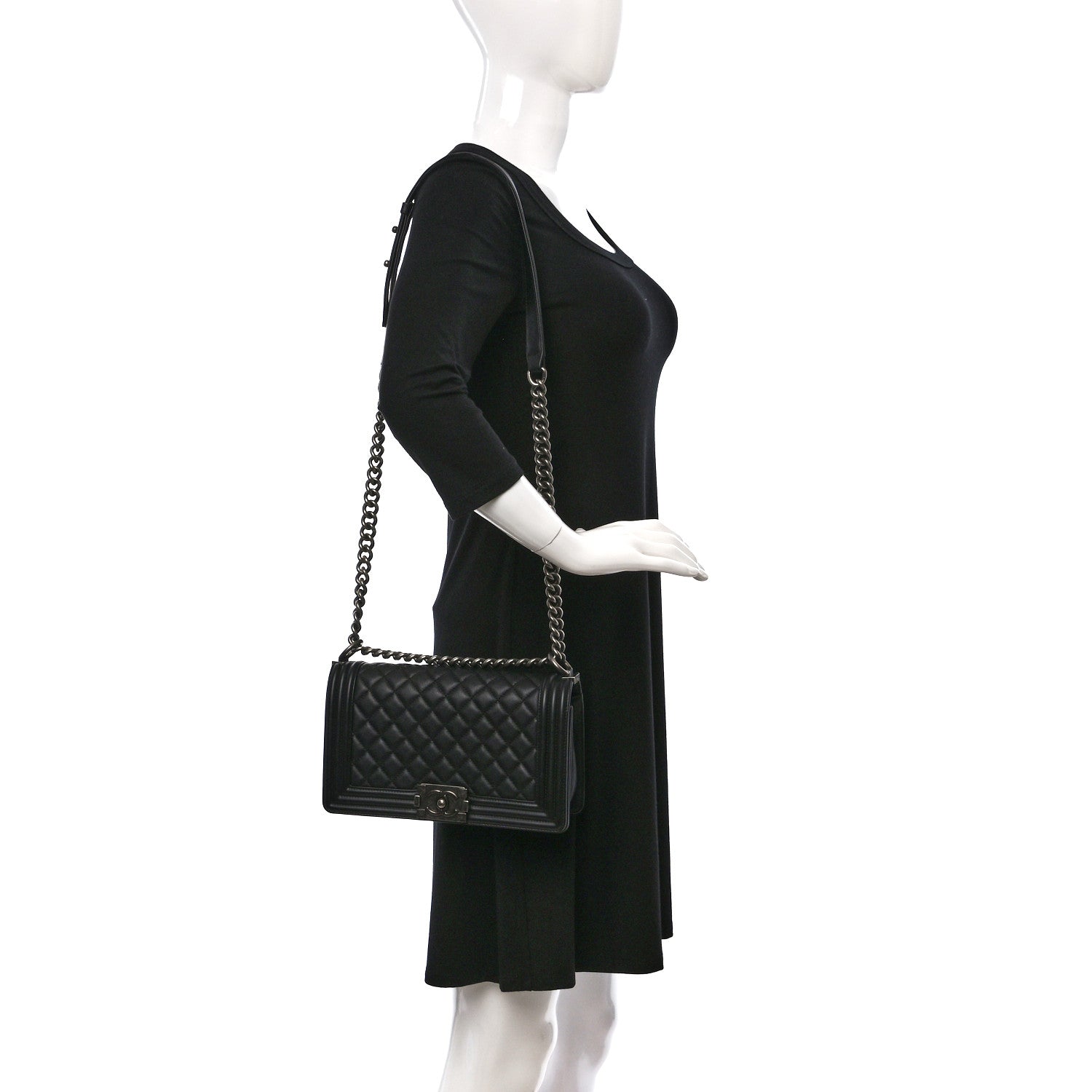 Chanel Calfskin Quilted Medium Boy Flap Black 2 of 10