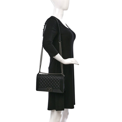 Chanel Calfskin Quilted Medium Boy Flap Black 2 of 10