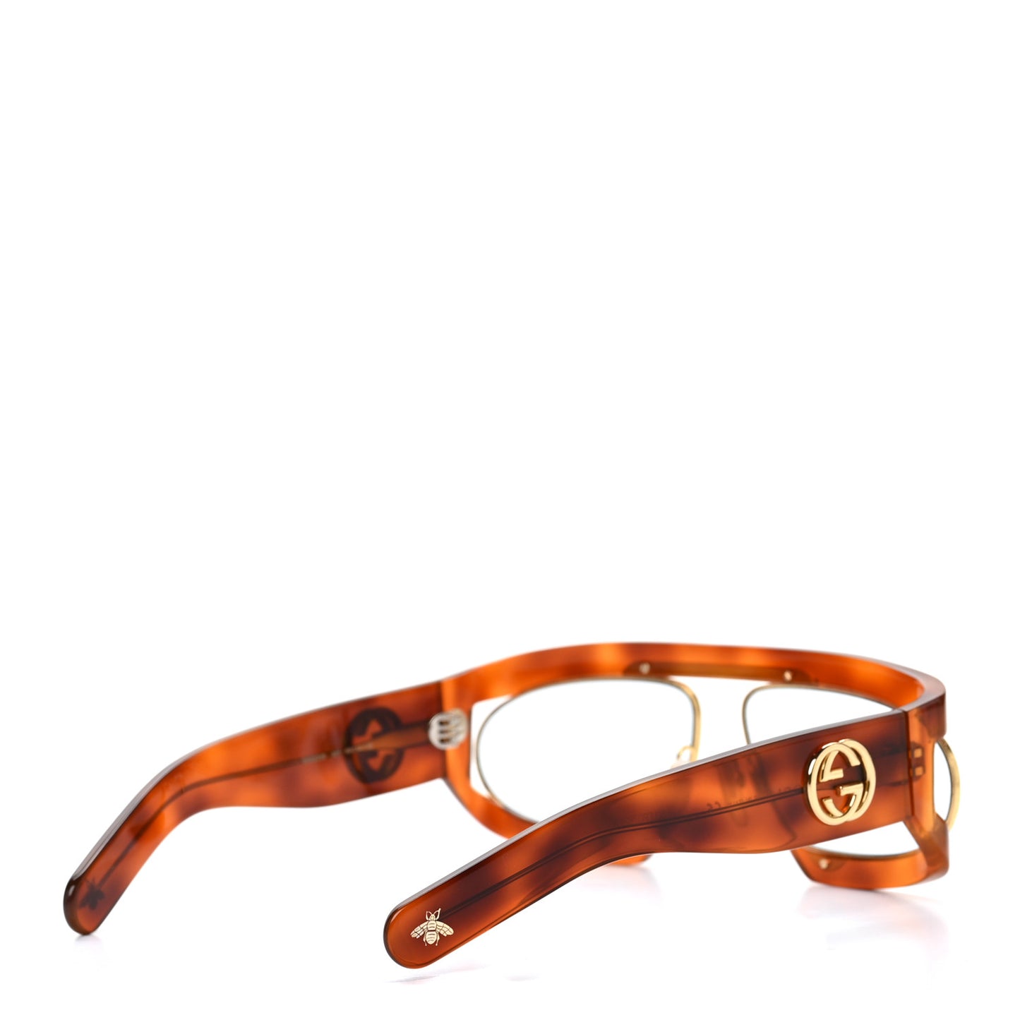 Oval Sunglasses GG0233S Tortoiseshell Gold