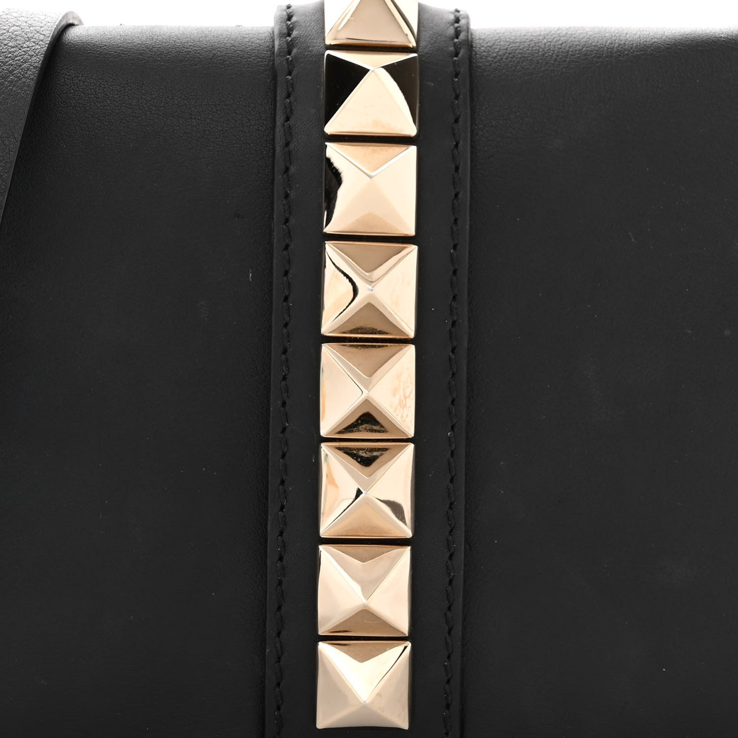 Valentino Garavani Vitello Rockstud Flap Wallet On Strap Black 7 of 14