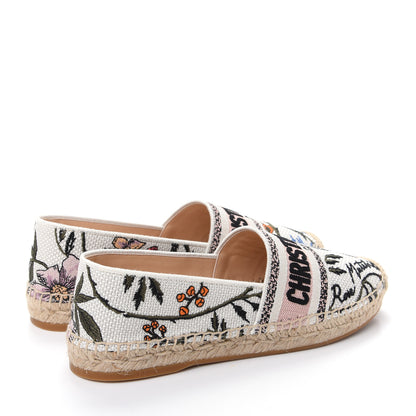 Christian Dior Canvas Rose Mutabilis Embroidered Granville Espadrilles 37 Multicolor 4 of 11