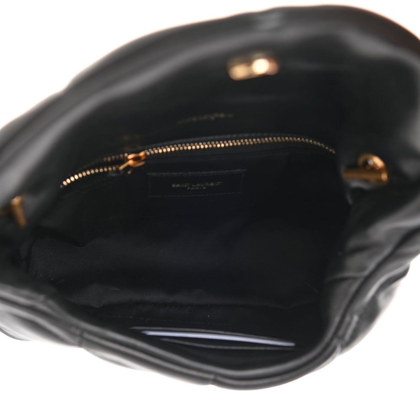Lambskin Quilted Toy Loulou Puffer Monogram Chain Satchel Black