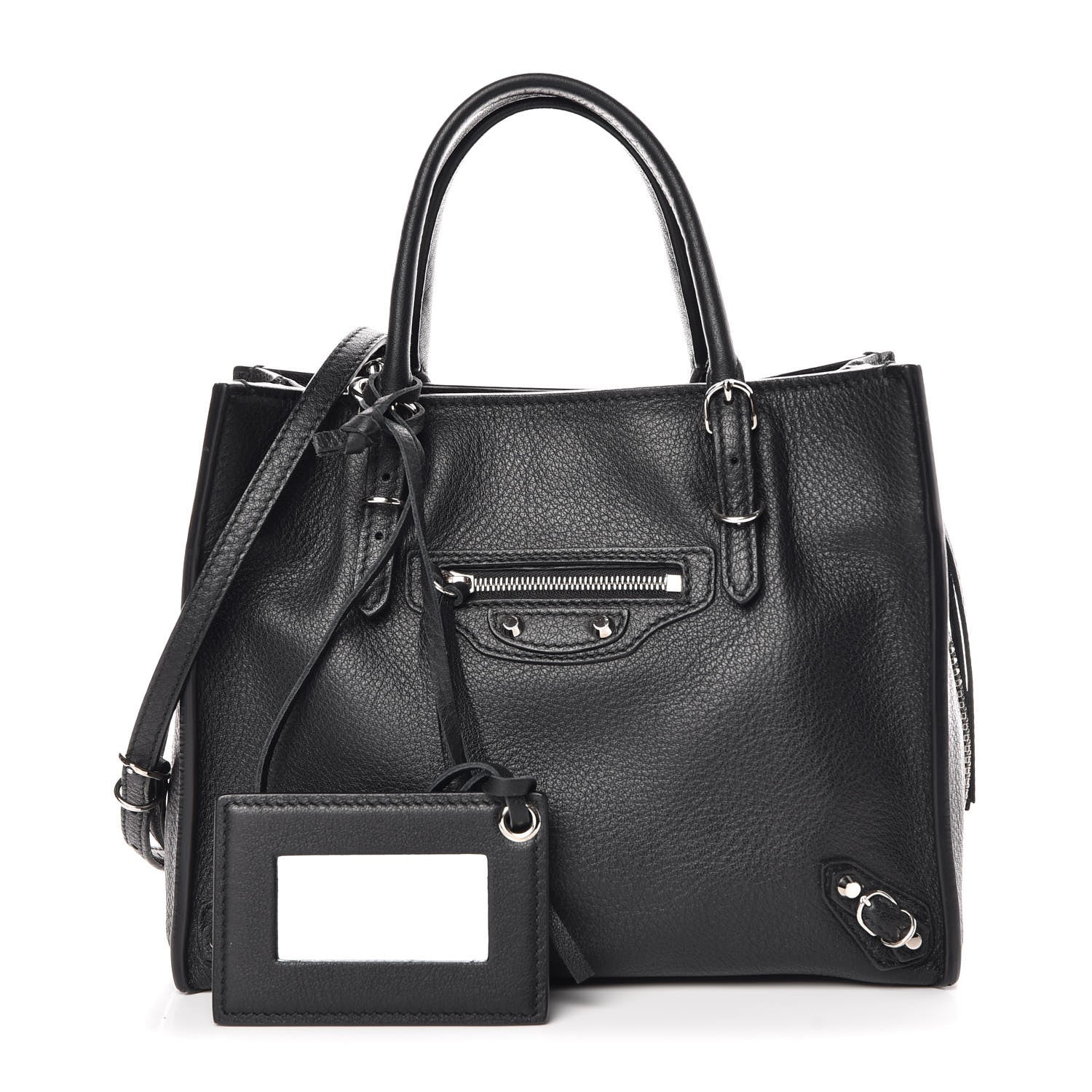 Balenciaga Grained Calfskin Papier Mini A4 Zip Around Tote Black 1 of 7
