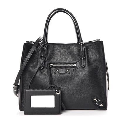 Balenciaga Grained Calfskin Papier Mini A4 Zip Around Tote Black 1 of 7