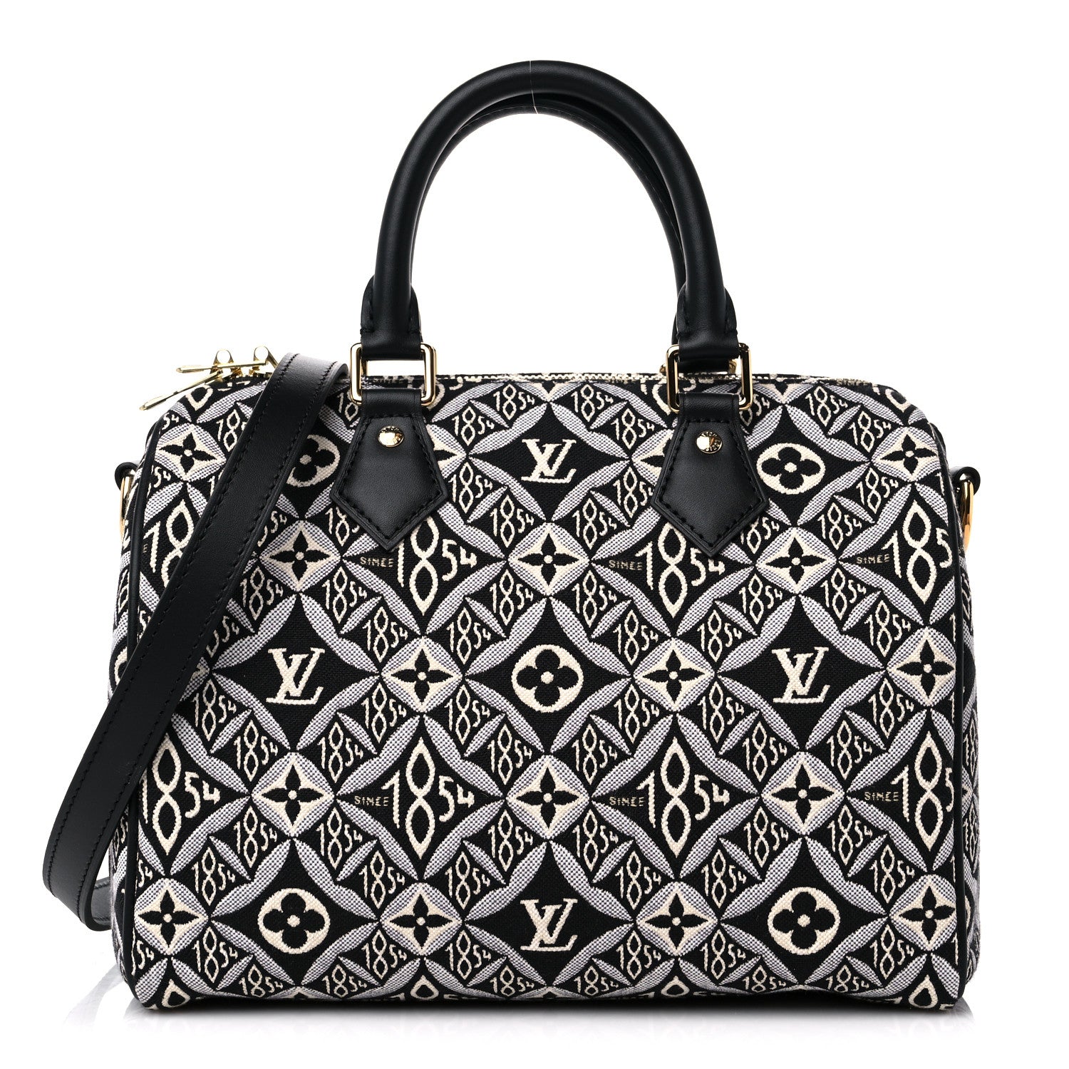 Louis Vuitton Jacquard Since 1854 Speedy Bandouliere 25 Black 1 of 10