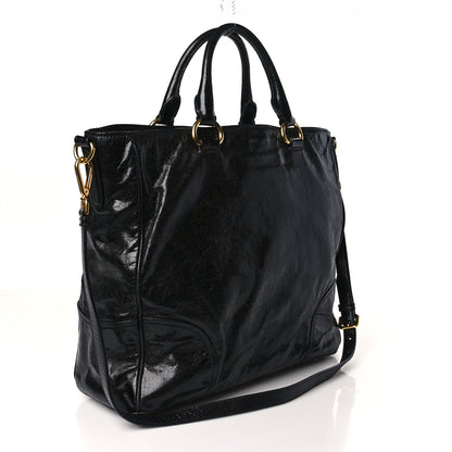 Prada Vitello Shine Top Handle Bag Black 2 of 8